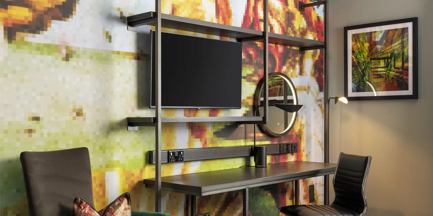 Stylish desk, chair and armchair