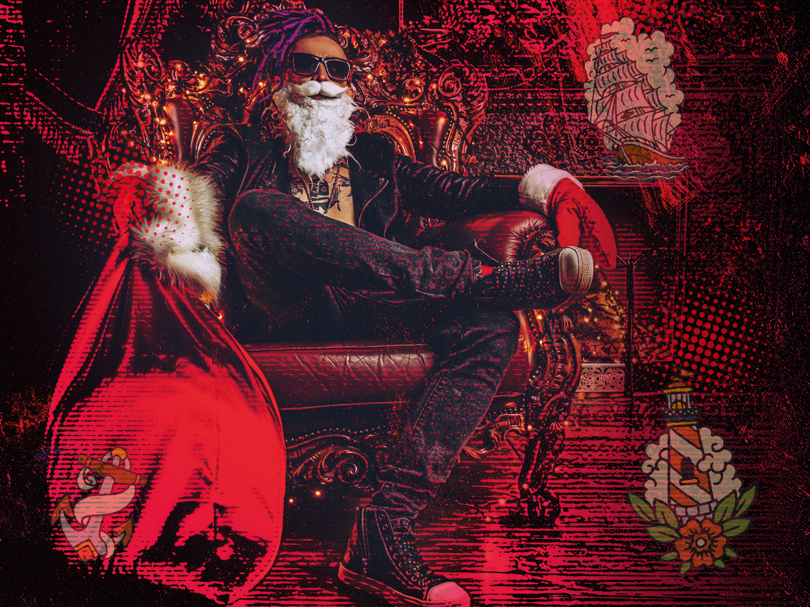 A car adorned with numerous presents on its roof.