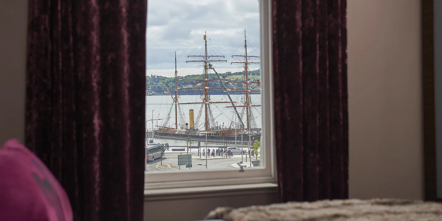 Harbor view from a bedroom.